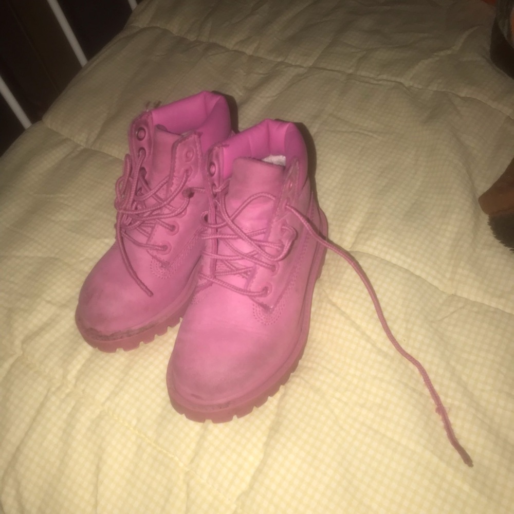 Pink used timberland